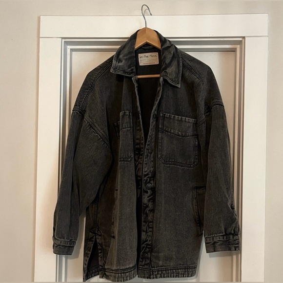 Free People: We The Free Madison City Jacket S in Washed Black - Picture 3 of 3
